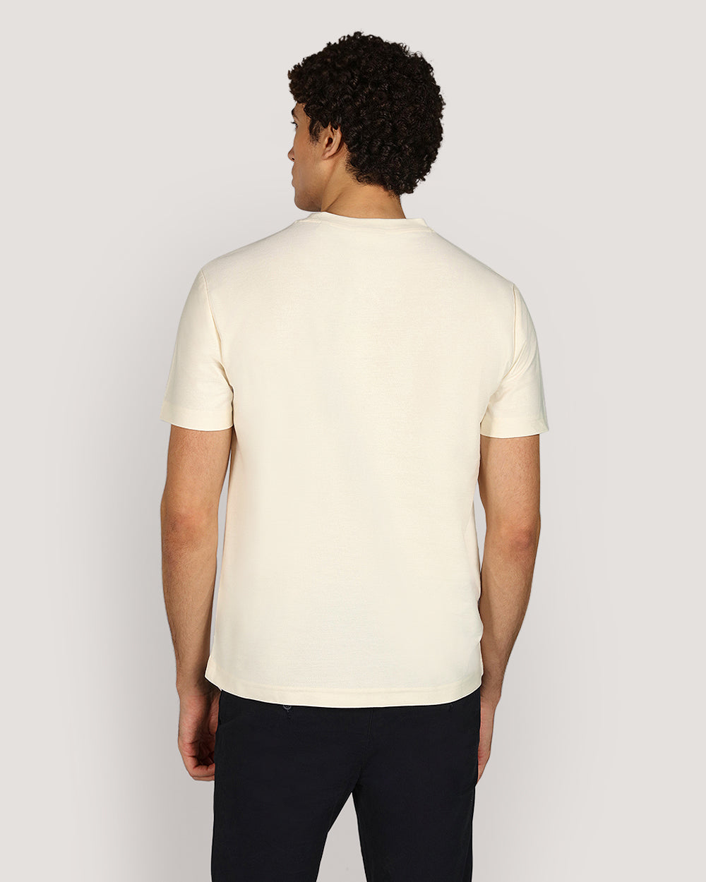Gant Twill Texture Short Sleeve T-Shirt For Men CREAM / M