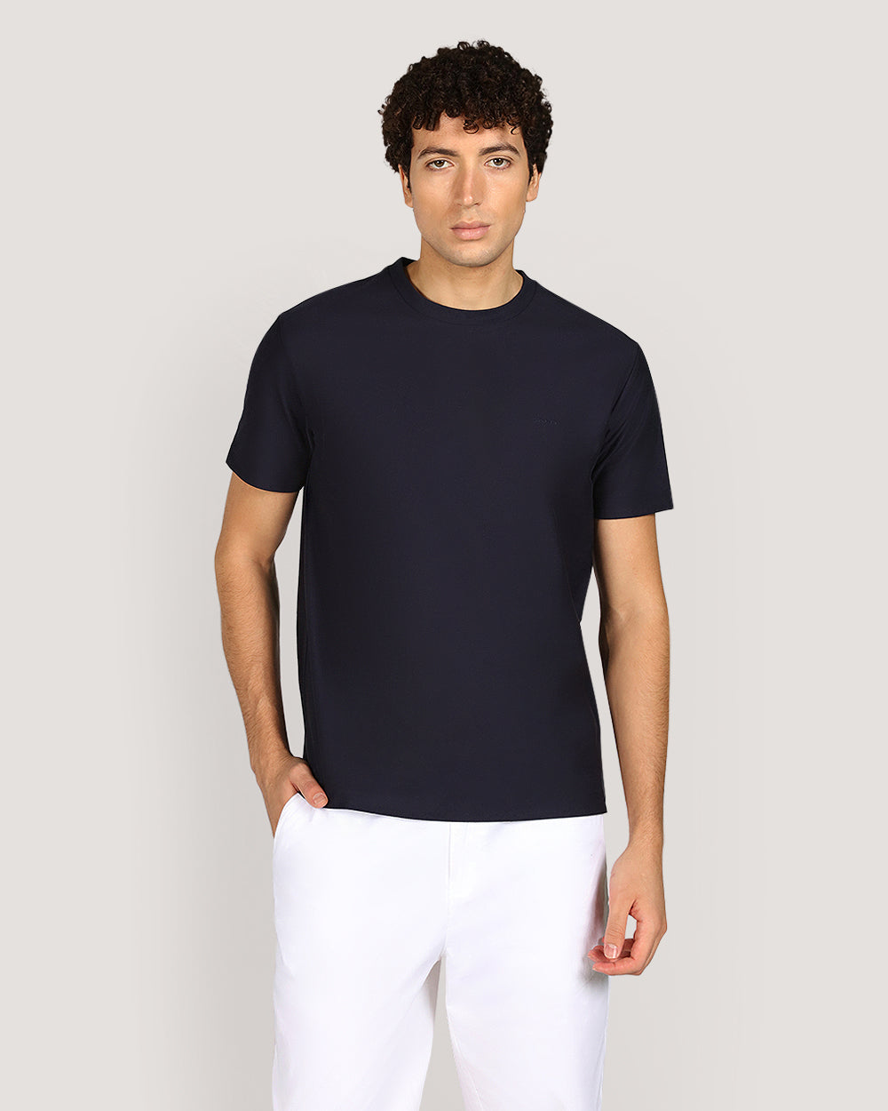 Gant Twill Texture Short Sleeve T-Shirt For Men EVENING BLUE / M