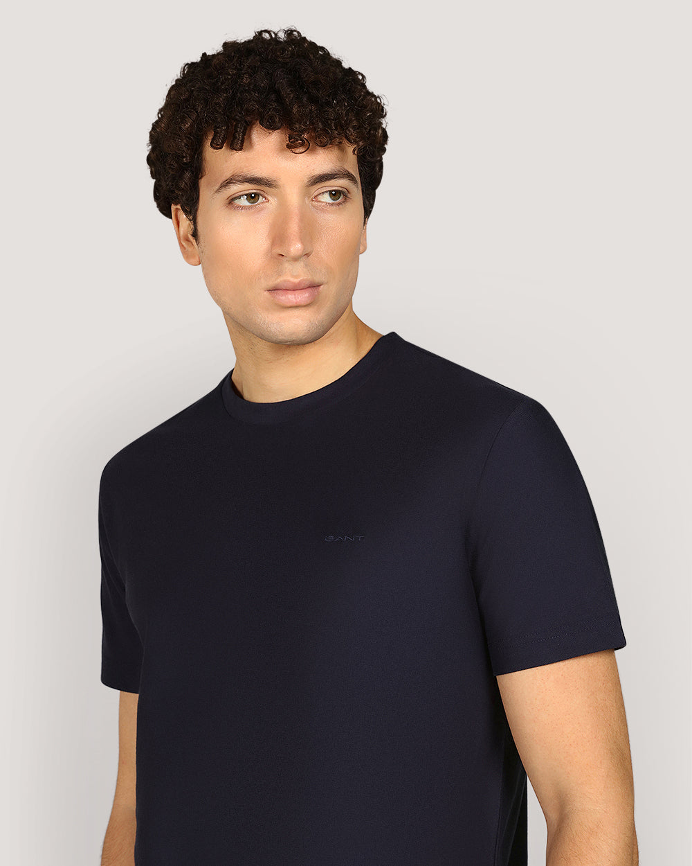 Gant Twill Texture Short Sleeve T-Shirt For Men EVENING BLUE / M