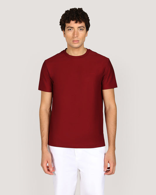 Gant Twill Texture Short Sleeve T-Shirt For Men PLUMPED RED / M