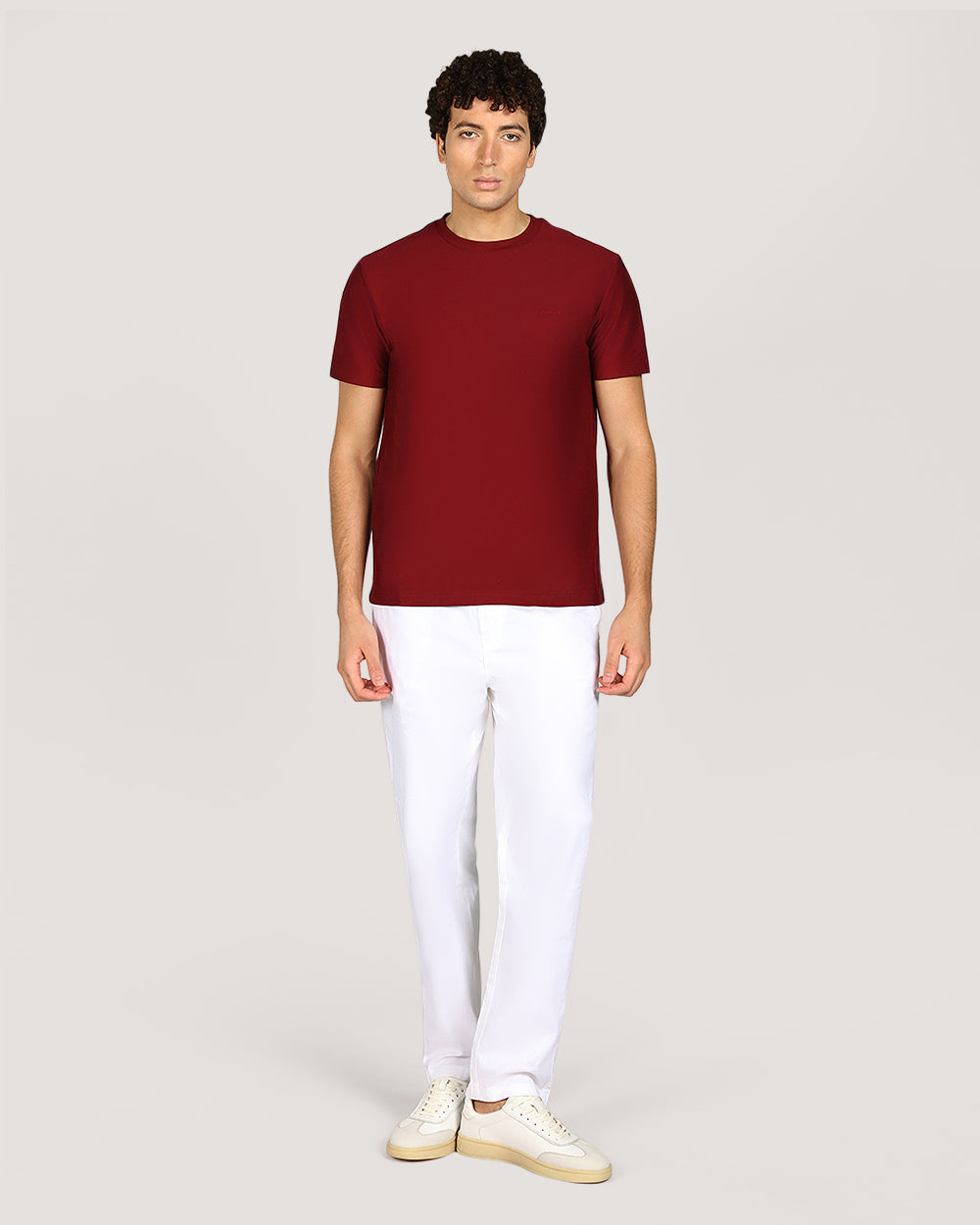 Gant Twill Texture Short Sleeve T-Shirt For Men PLUMPED RED / M