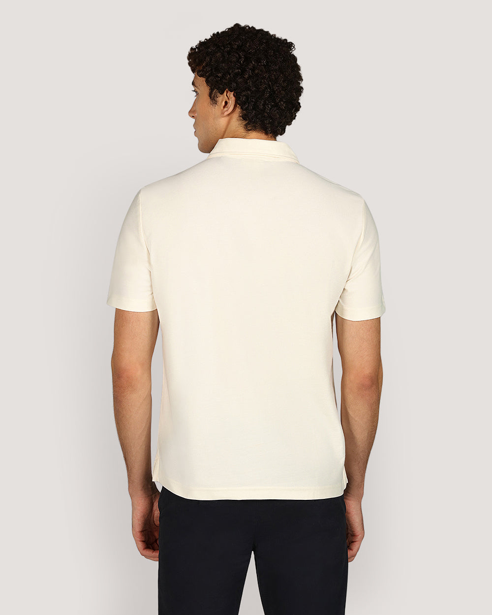 Gant Twill Texture Short Sleeve Polo Shirt For Men CREAM / M
