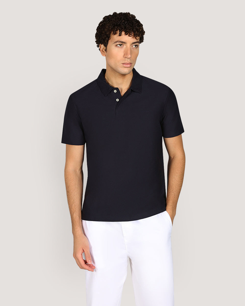 Gant Twill Texture Short Sleeve Polo Shirt For Men EVENING BLUE / M