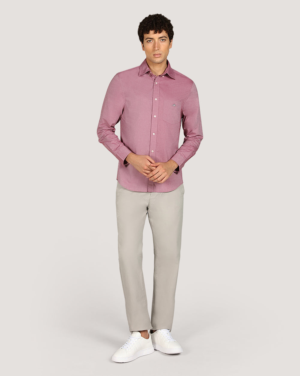 Gant Regular Classic Popl Shirt For Men CHRYSANTEMUM RED MELANGE / M