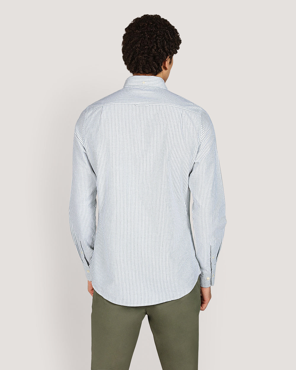 Gant Slim Classic Oxford Stripe Shirt For Men FOREST GREEN / M