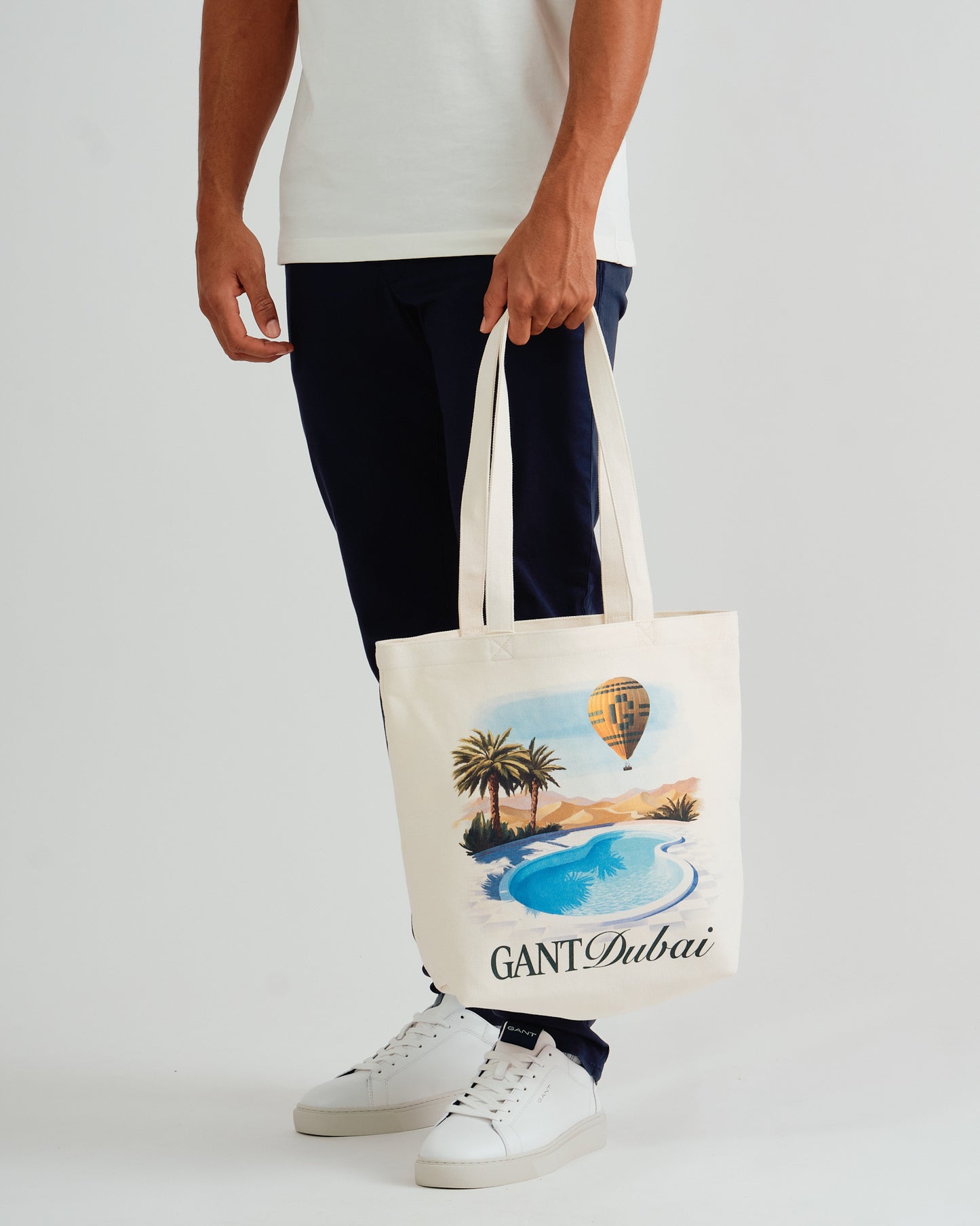 Dubai Capsule Graphic Tote Bag – Cream