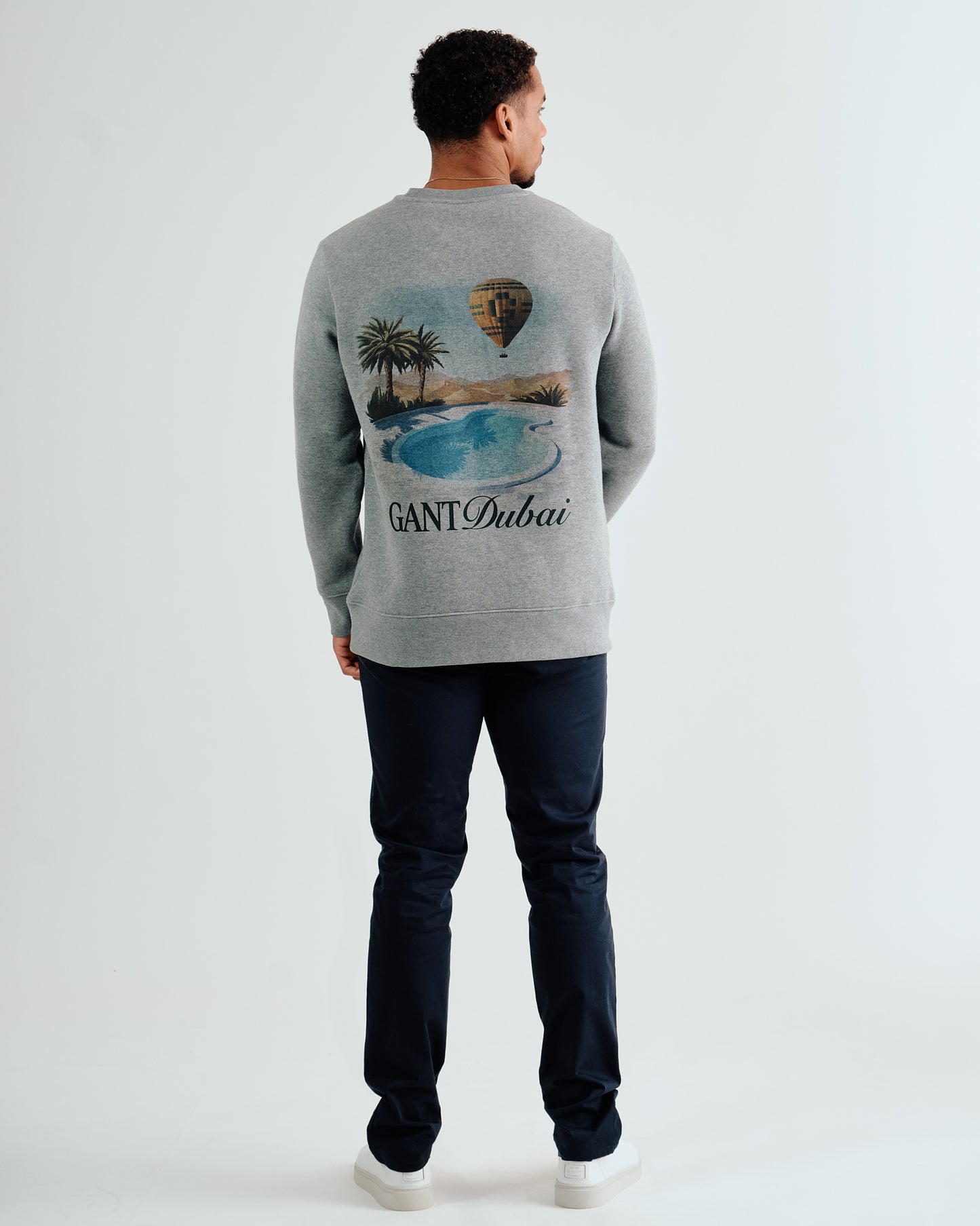 Dubai Capsule Graphic Crew Neck Sweatshirt – Grey Melange