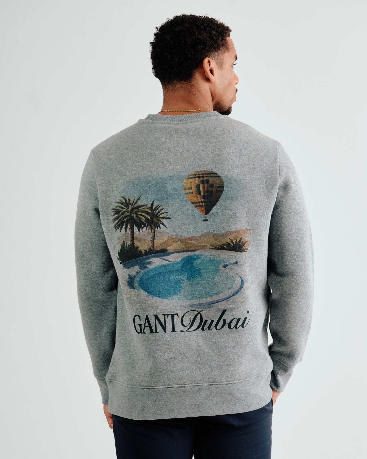 Dubai Capsule Graphic Crew Neck Sweatshirt – Grey Melange