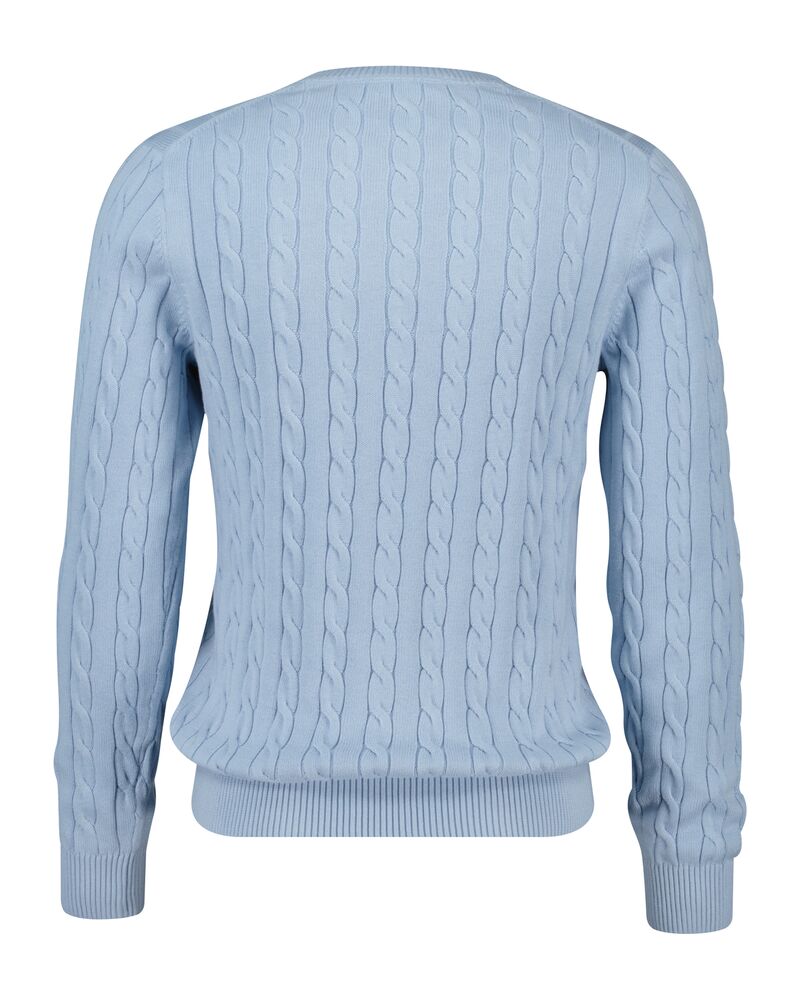 COTTON CABLE C-NECK Blue / S