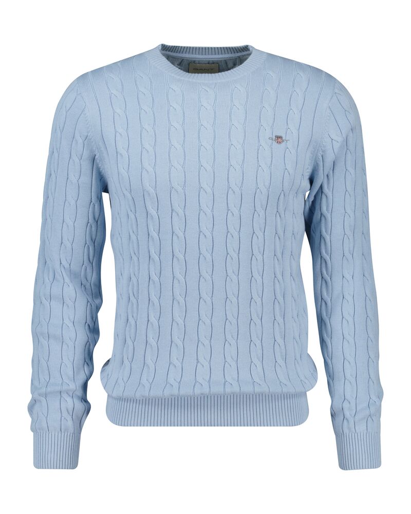 COTTON CABLE C-NECK Blue / S