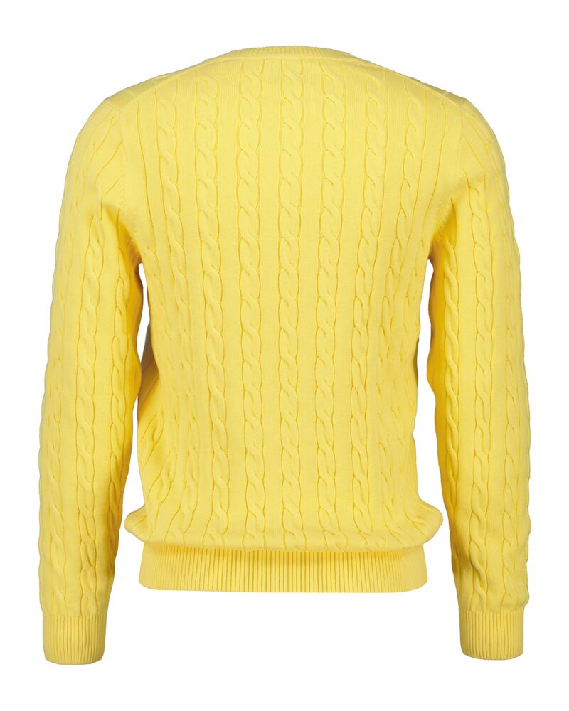 COTTON CABLE C-NECK Yellow / S