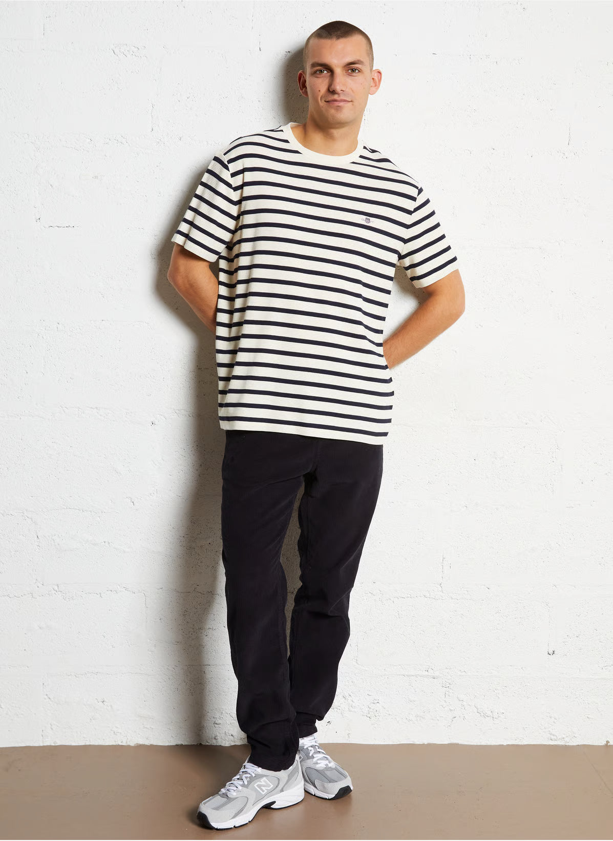Gant Waffle Stripe Short Sleeve T-Shirt