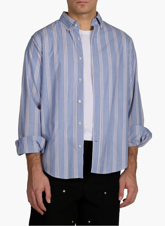 Regular Poplin Fil A Fil Stripe Shirt