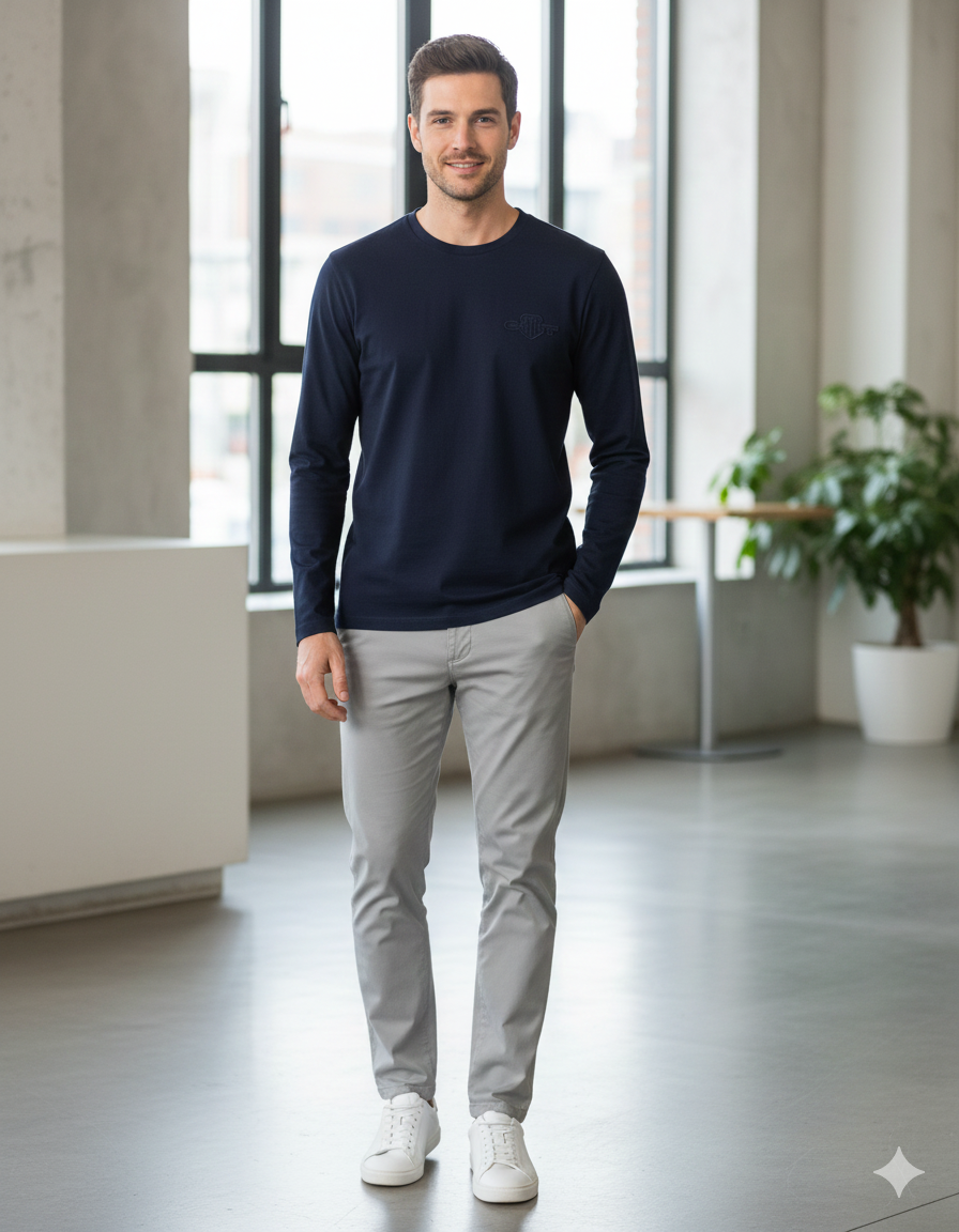 Regular Tonal Shield Long Sleeve T-Shirt