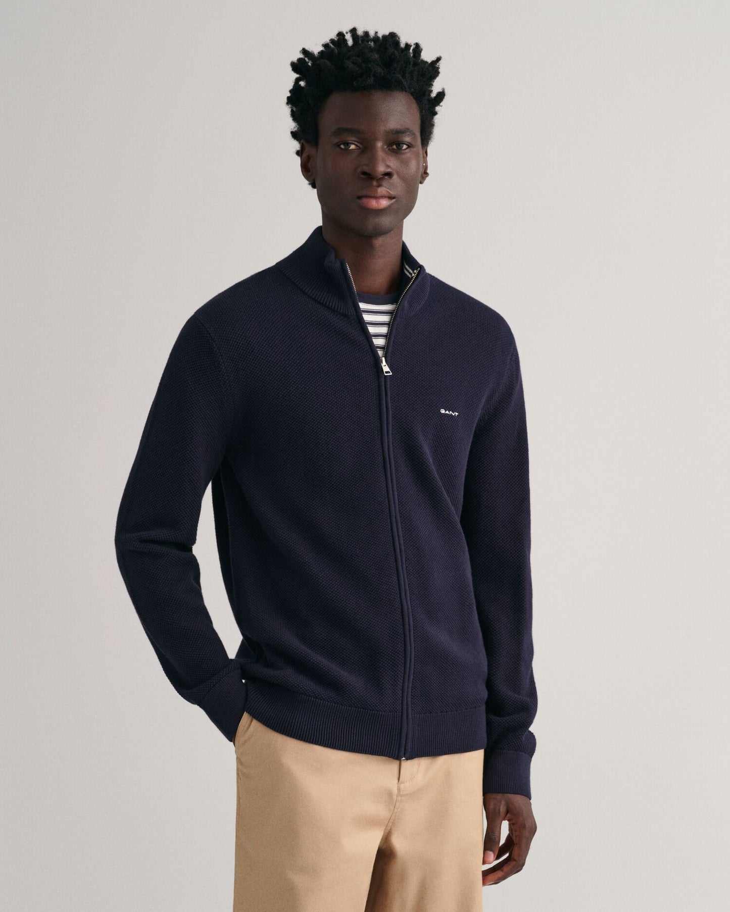 Gant Cotton Piqué Zip Cardigan