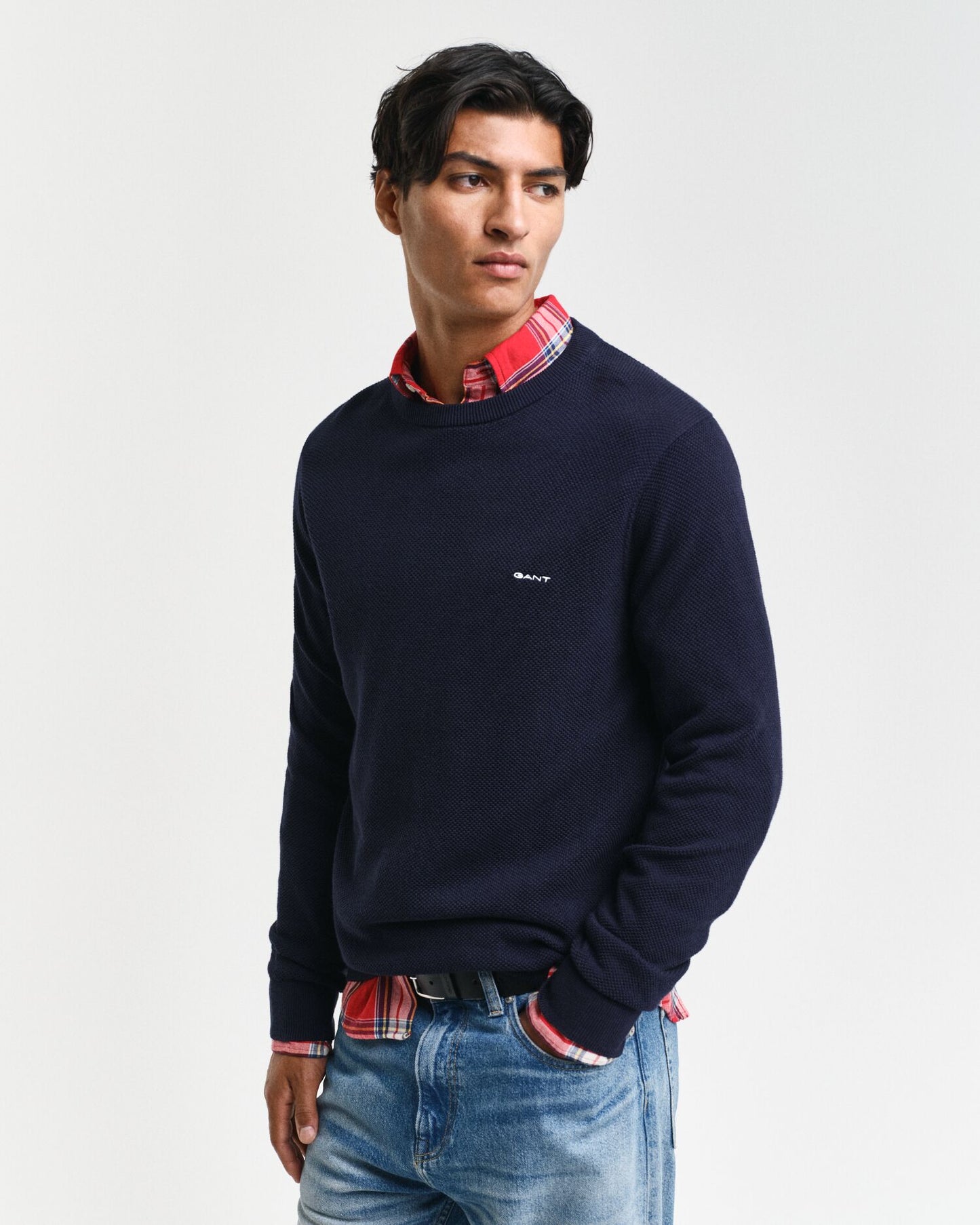 Gant Cotton Piqué Crew Neck Sweater
