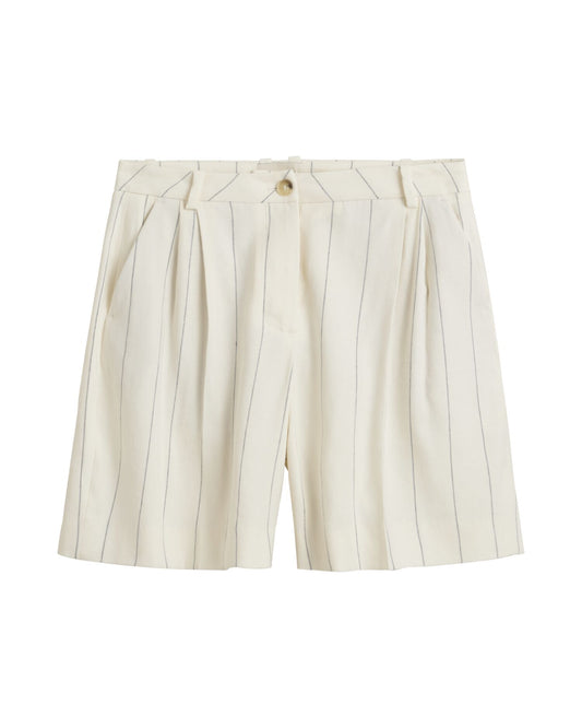 Pinstriped Linen Shorts