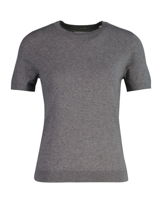 Light Knit Short Sleeve Crew Neck Sweater