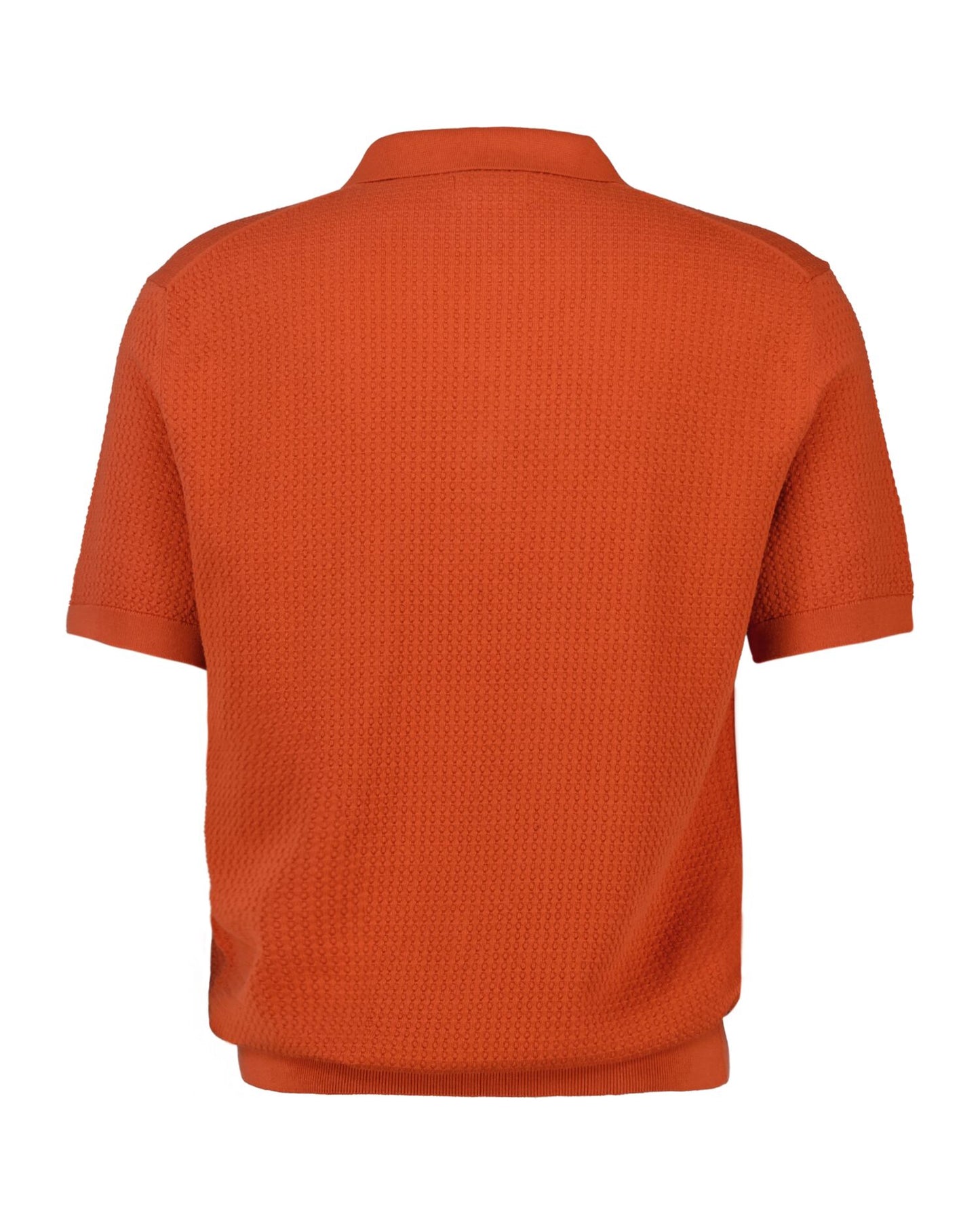 Menswear Textured Cotton Short Sleeve Polo Sweater