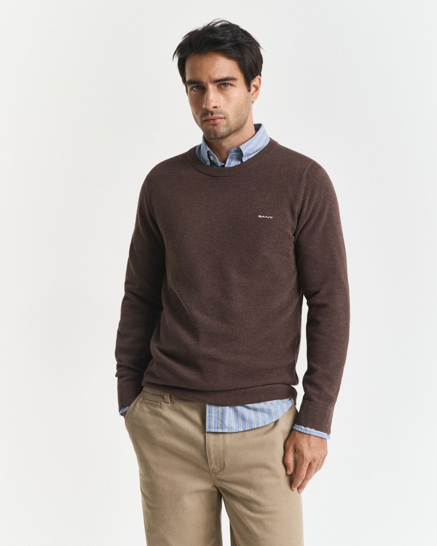 Gant Cotton Piqué Crew Neck Sweater