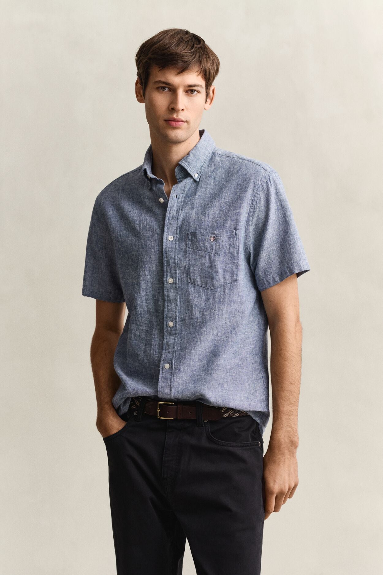 Regular Cotton Linen Ss Shirt