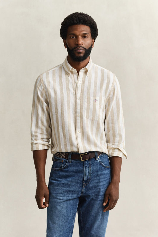 Regular Cotton Linen Stripe Shirt