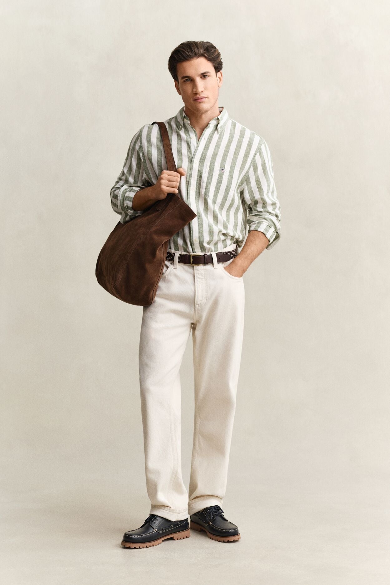 Regular Cotton Linen Stripe Shirt