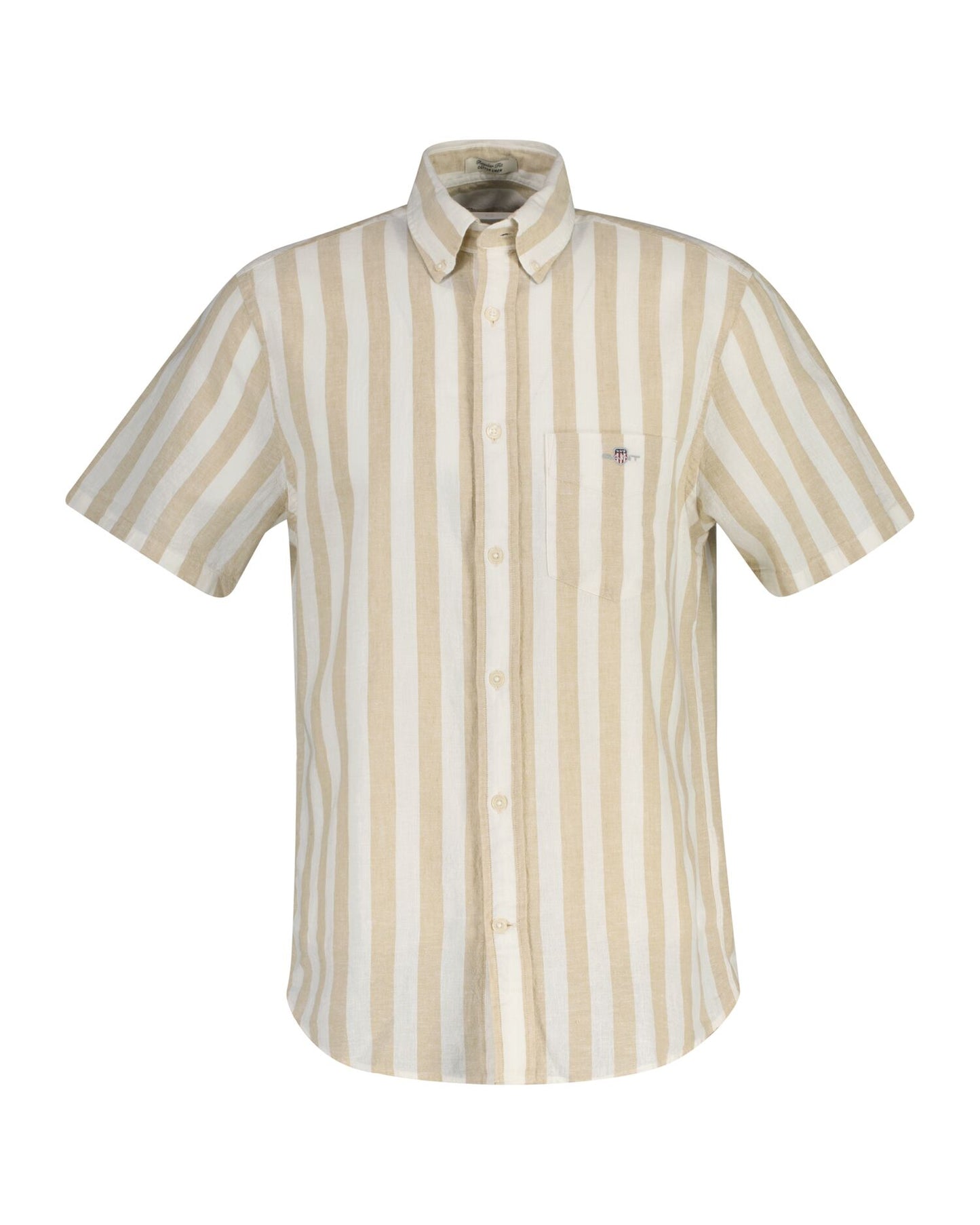Regular Cotton Linen Stripe Ss Shirt