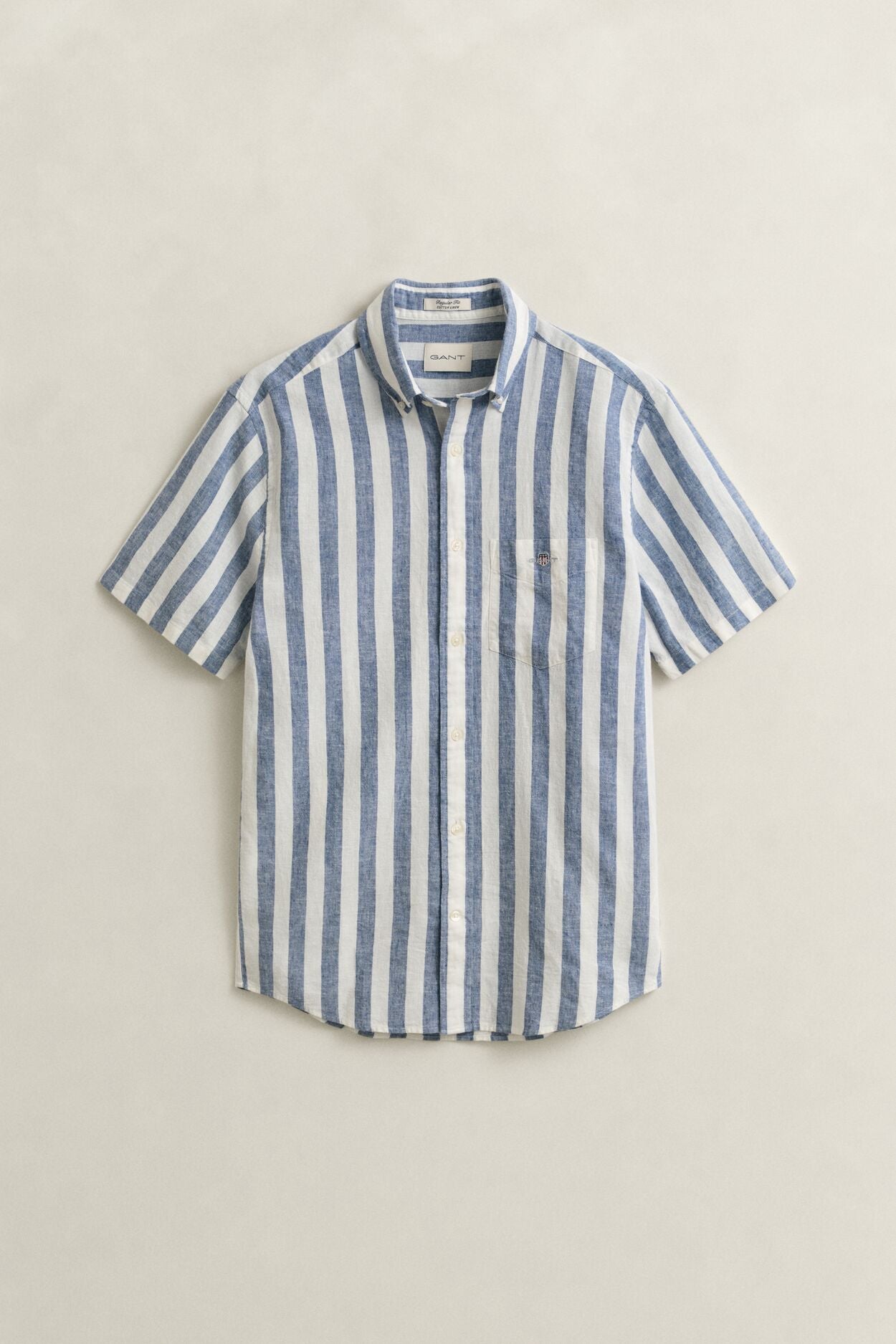 Regular Cotton Linen Stripe SS Shirt