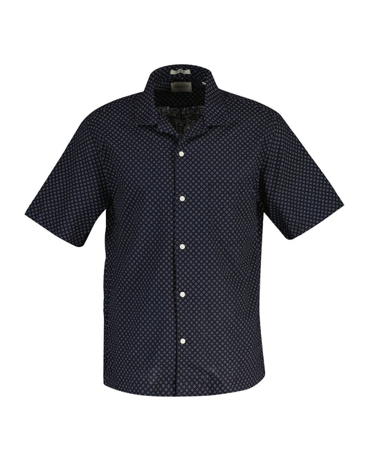 Regular Cotton Linen Print SS Shirt