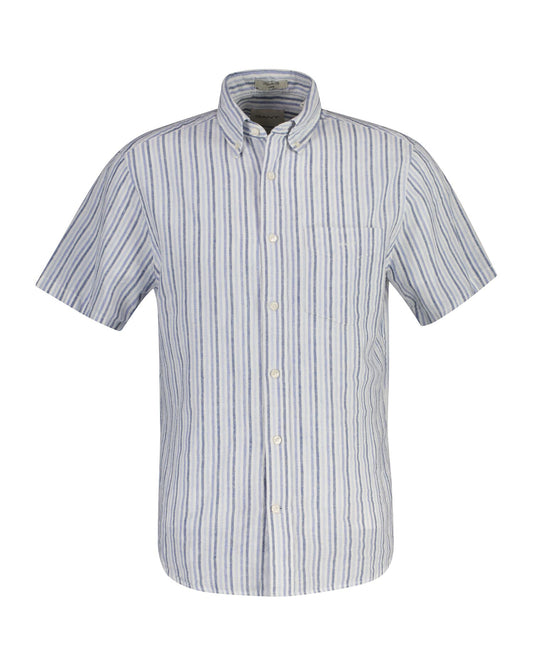 Regular Cotton Linen Stripe SS Shirt