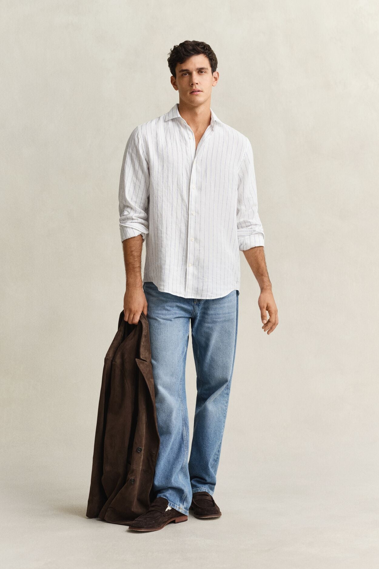 Regular Linen Stripe Shirt