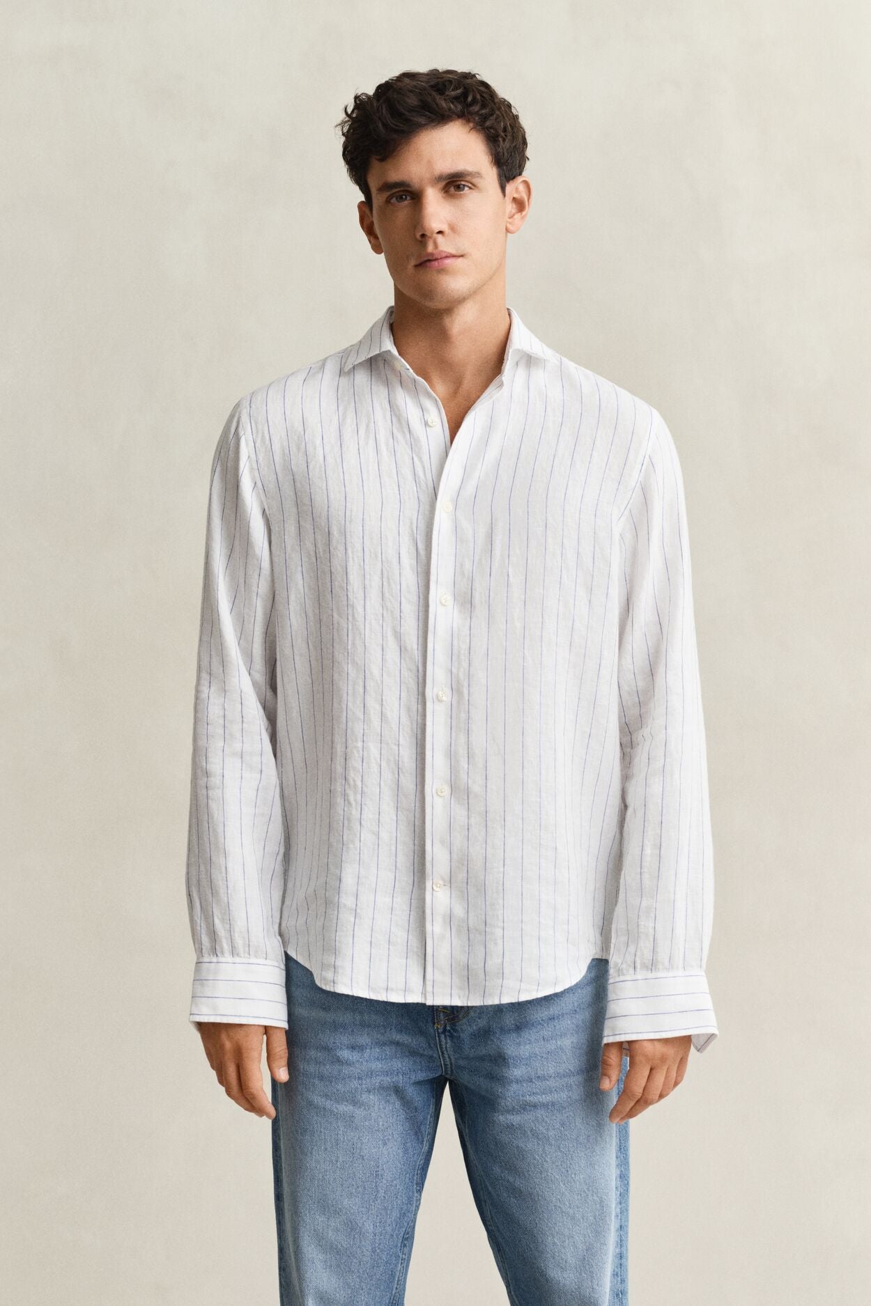 Regular Linen Stripe Shirt