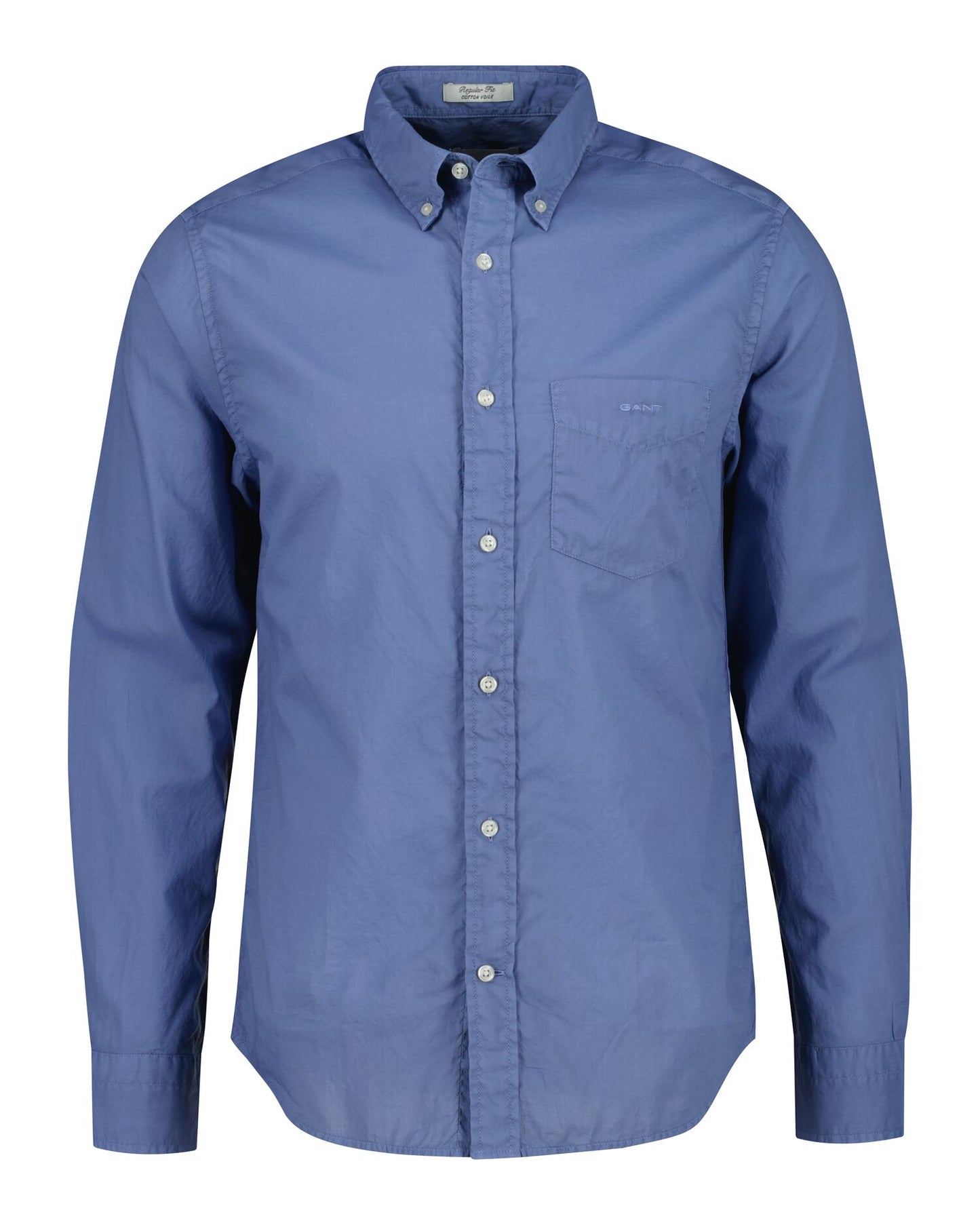 Regular Fit Garment-Dyed Cotton Voile Shirt