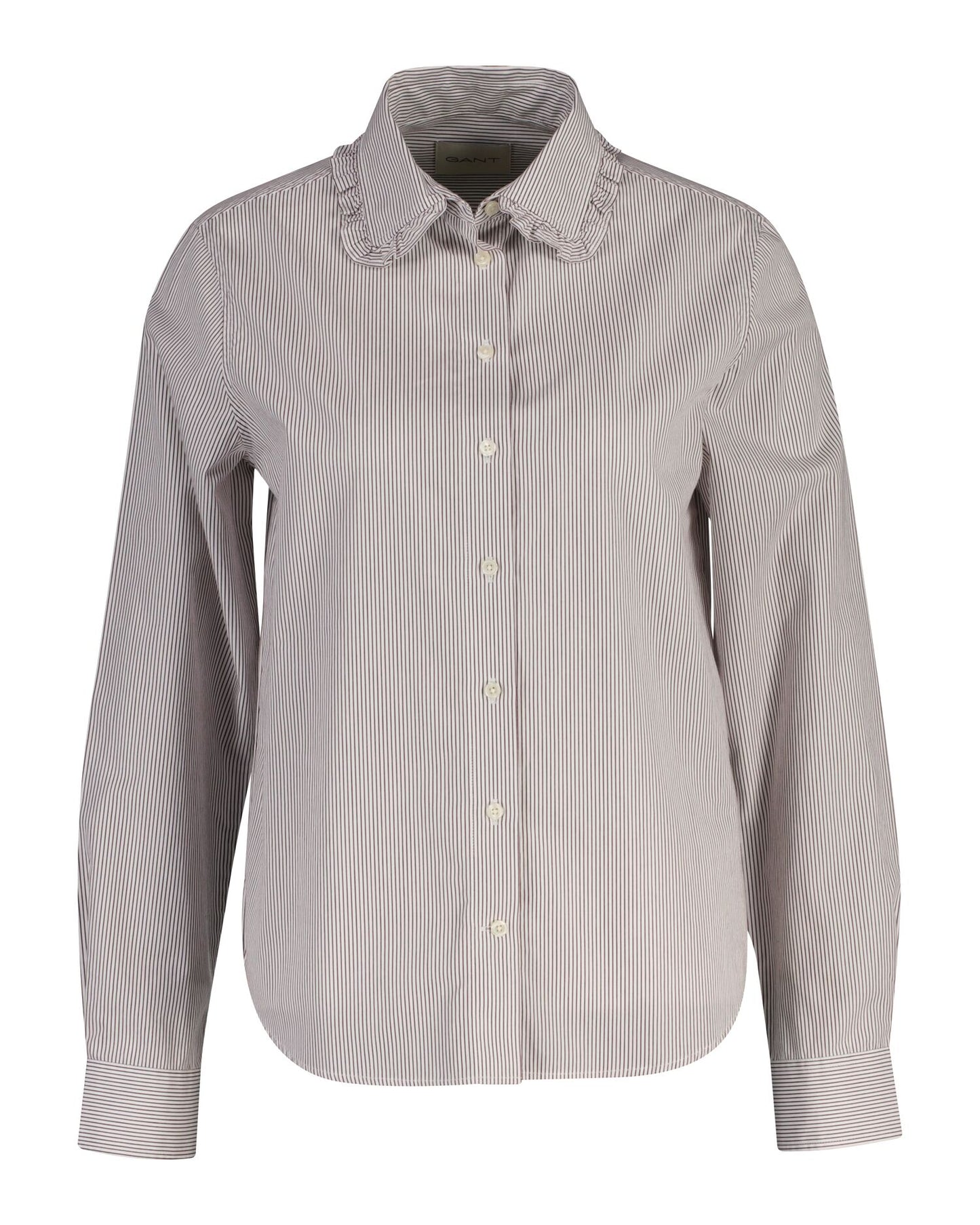 Regular Ctn Frill Collar Stripe Shirt