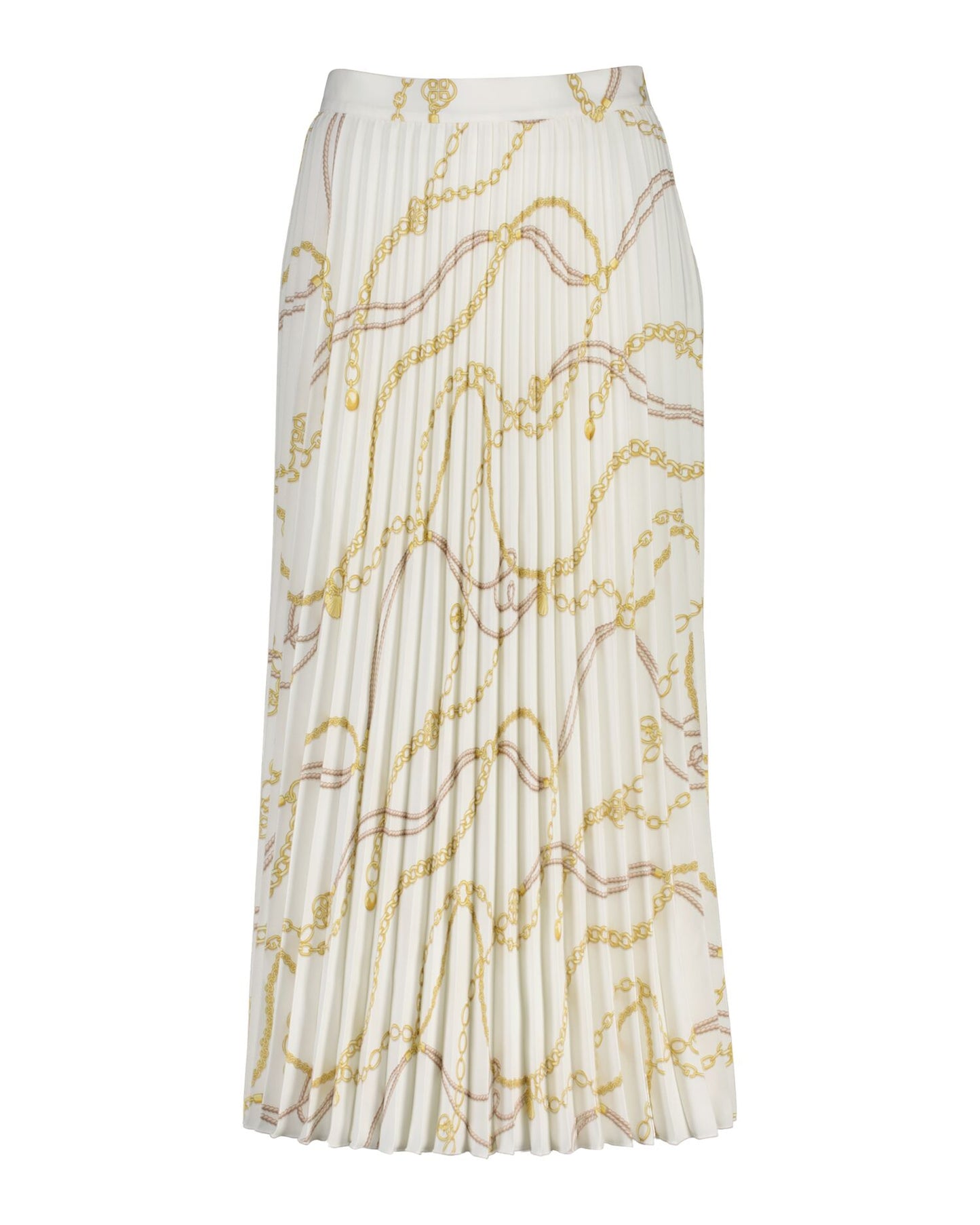 Printed Pleated Midi Skirt