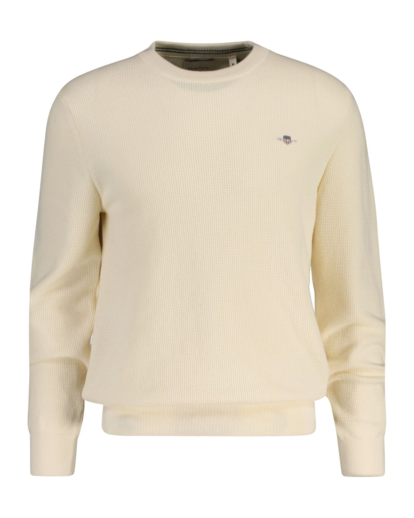 Textured Cotton Crew Neck Sweater