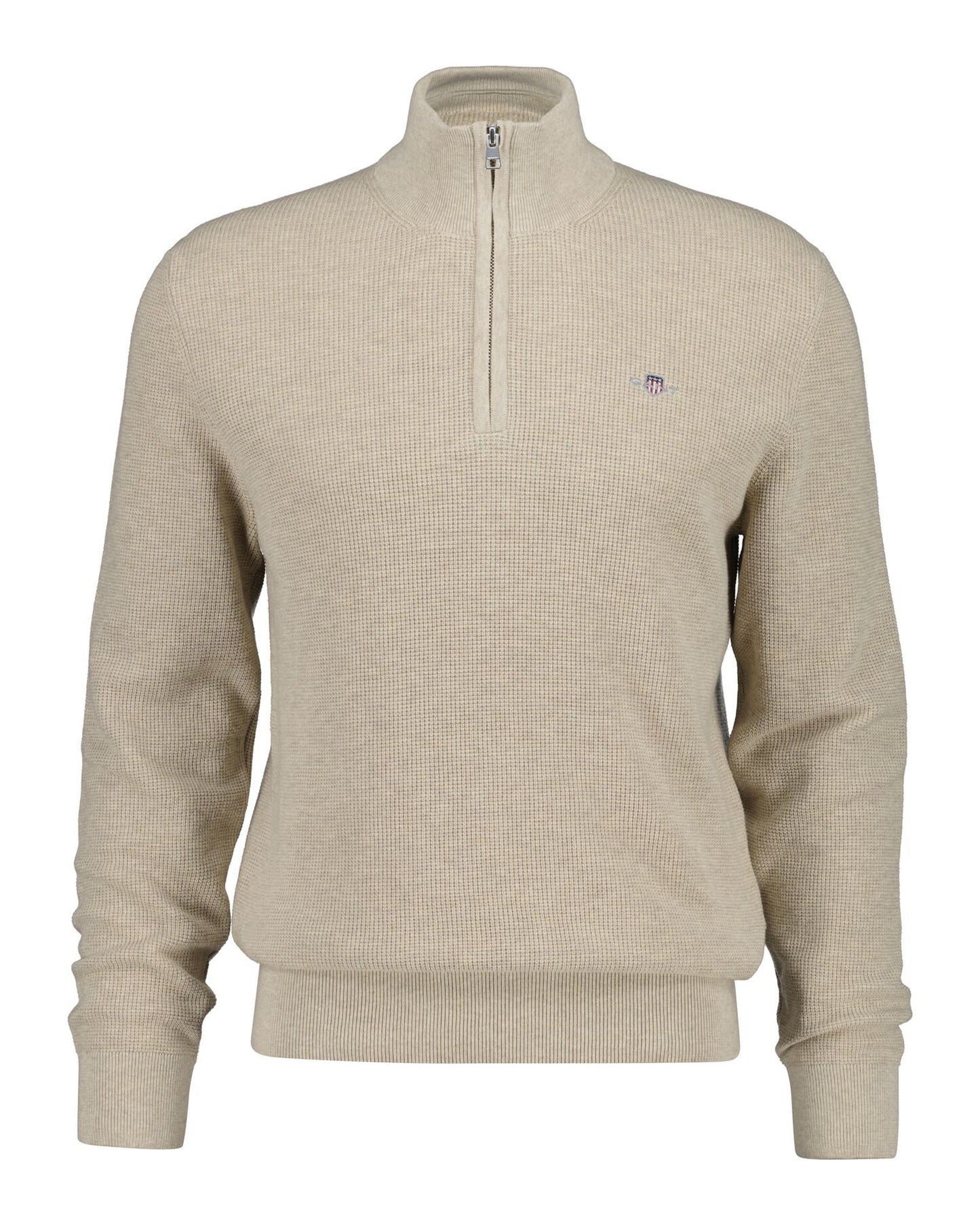 Textured Cotton Half-Zip Sweater