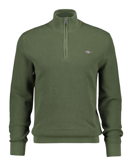 Micro Textured Cotton Half Zip