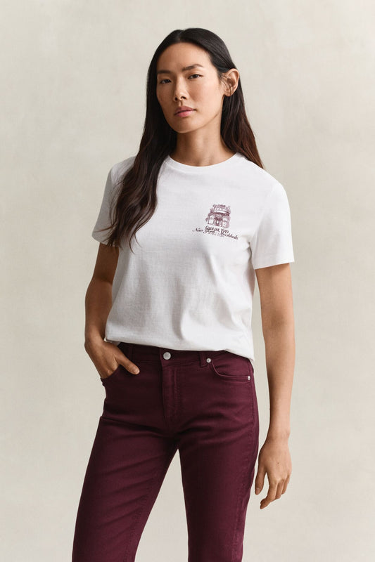 Gant  Regular Fit Graphic Crew Neck T-Shirt