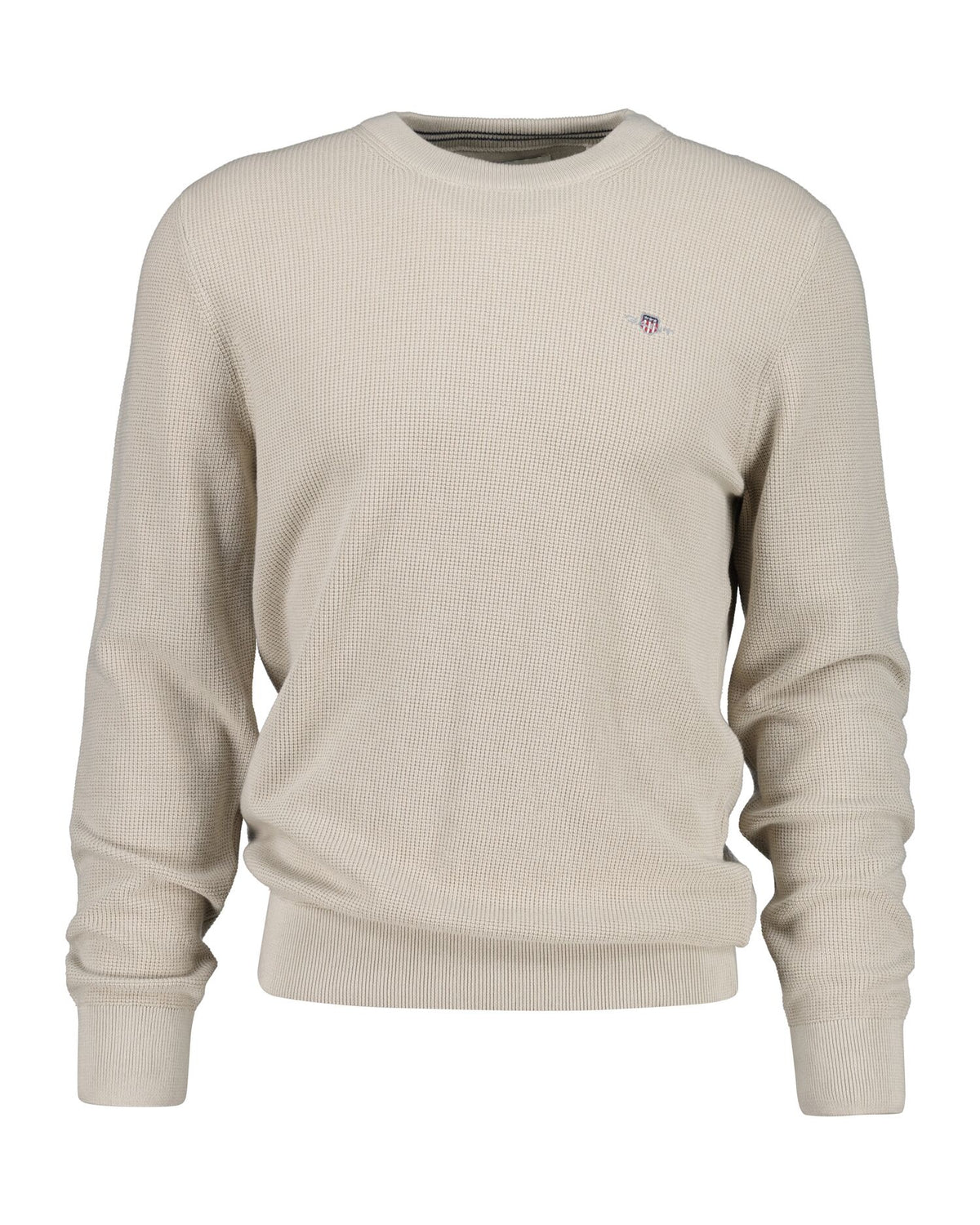 Micro Textured Cotton Crew Neck