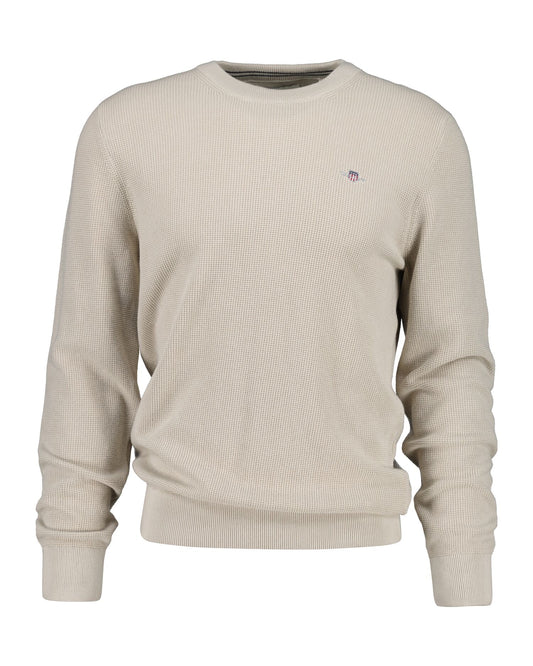 Micro Textured Cotton Crew Neck
