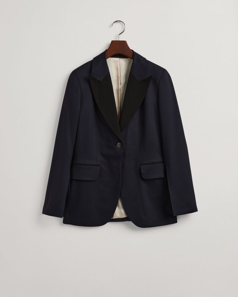 D2. Slim Tuxedo Blazer Evening Blue / 34