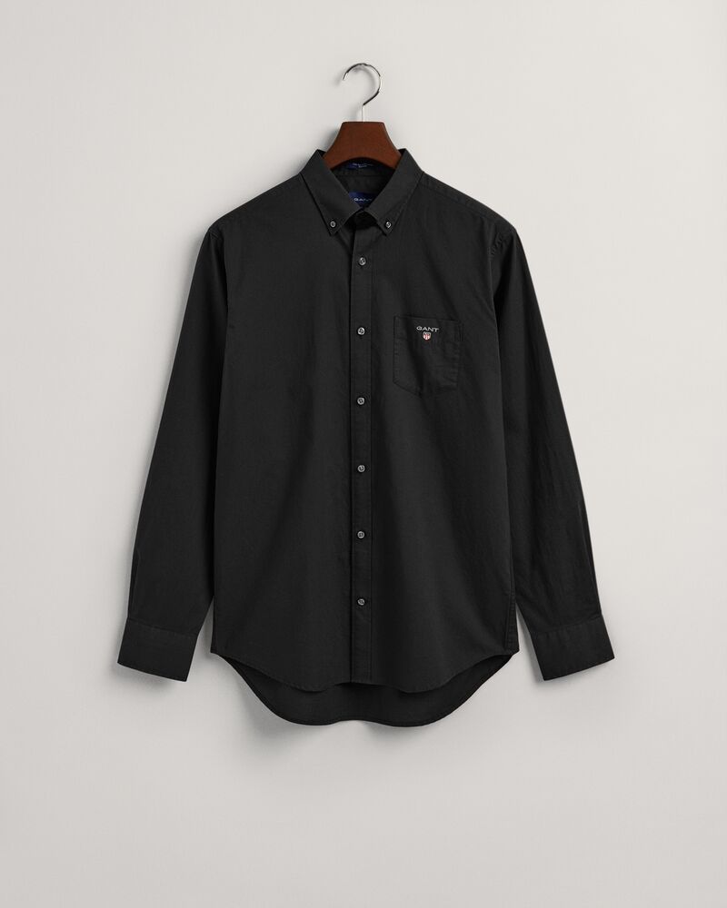 Regular Fit Broadcloth Shirt Black / S