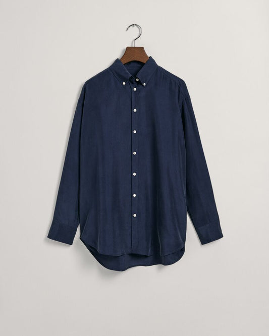 Relaxed Fit Silk Shirt Classic Blue / 36