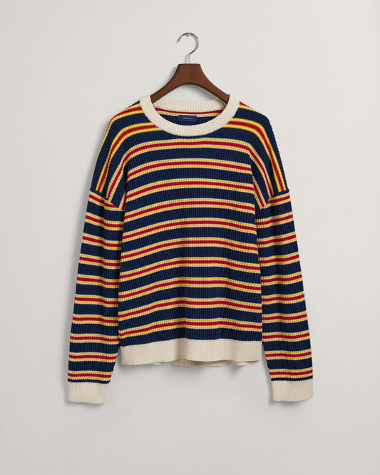 Multi Striped Crew Neck Sweater Dusk Blue / S