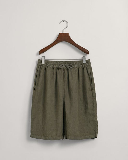 Teens Linen Shorts Green Ash / 134/140