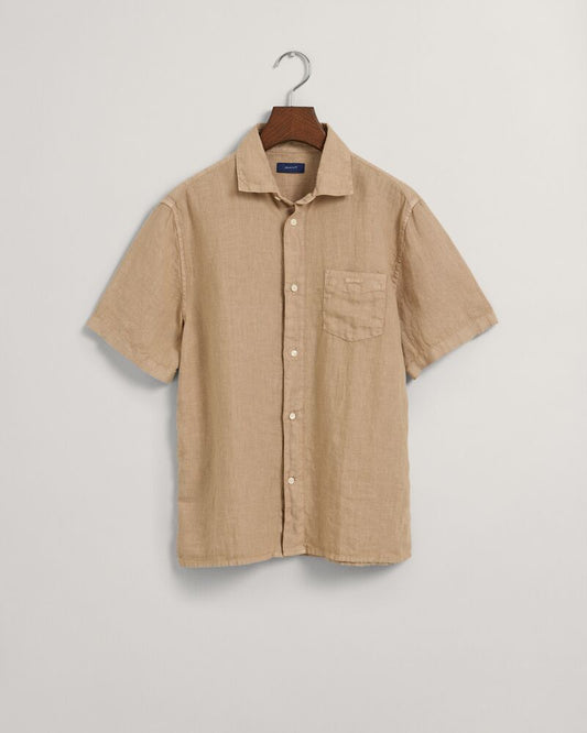 Teens Linen Short Sleeve Shirt Dry Sand / 146/152