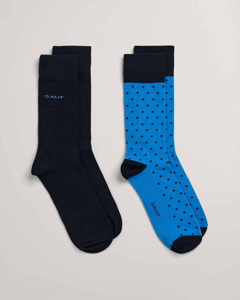 2-Pack Solid & Dot Socks Day Blue / 40-42