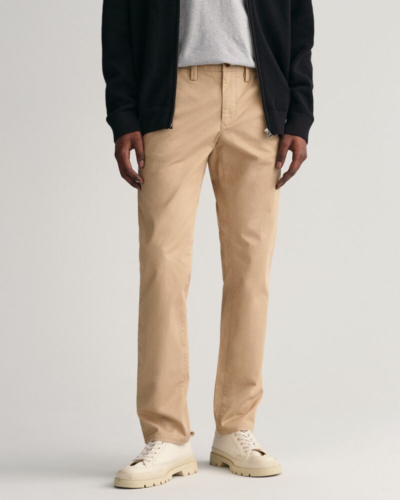 Slim Fit Twill Chinos DARK KHAKI / 46x32